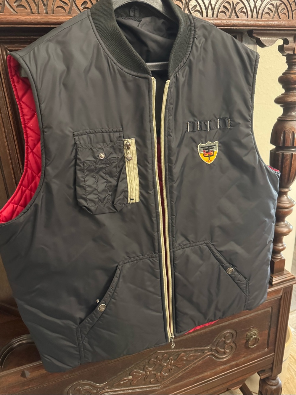 Triple Five Soul Men’s Quilted Black & Red Vest